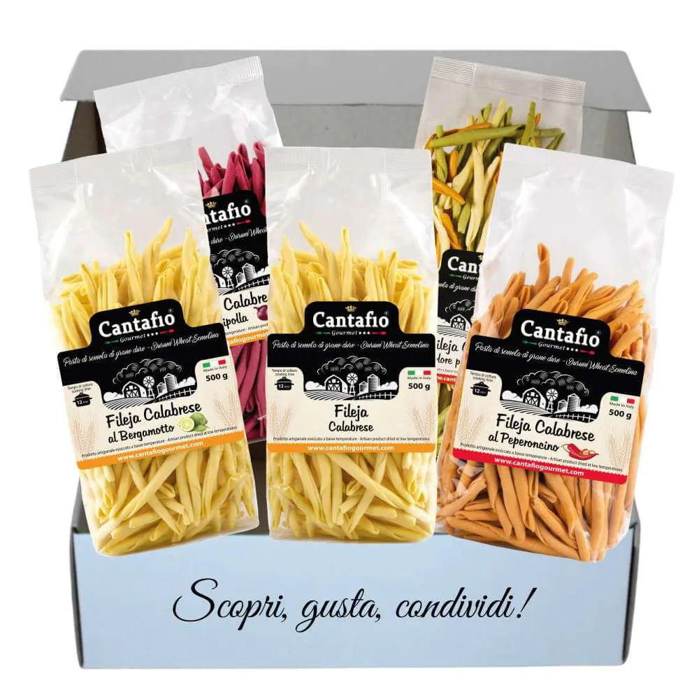 Box C’è Pasta Per Te – Fileja Calabrese Aromatizzata – Maccheroni al ferretto