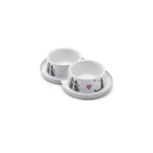 Record Ciotola Con Amore Doppia in plastica antiformiche